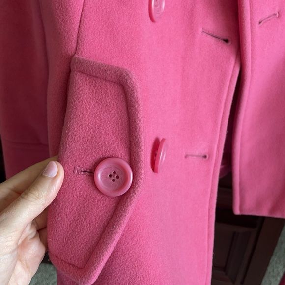 VTG Wool Cashmere Blend Pink Express Peacoat XS - Picture 3 of 6